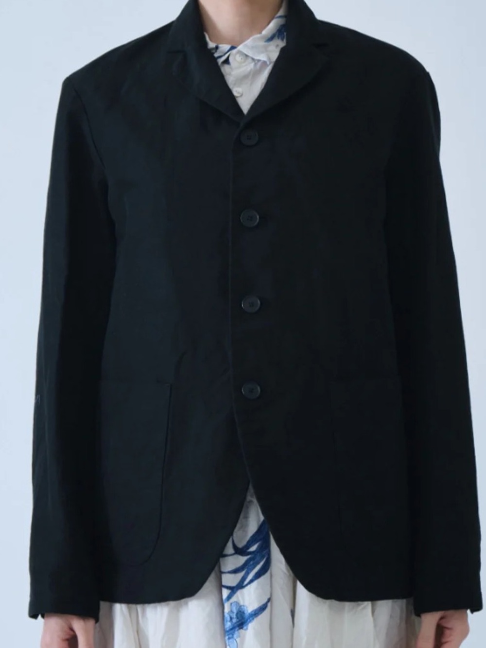 Pas de Calais High Density Linen/Cotton Jacket - Black, size 38 medium